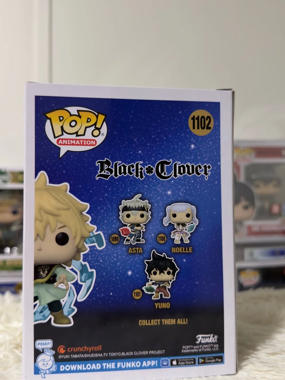 Funko Pop! Animation Black Clover Box Back - Blue Starfield Artwork